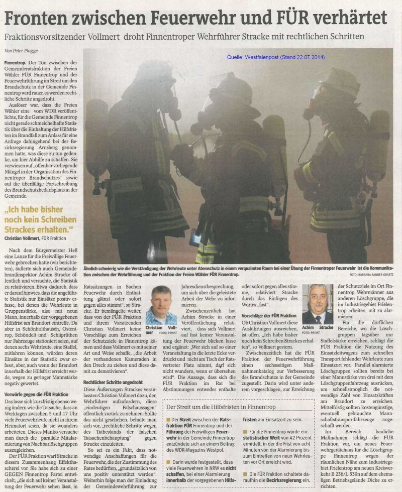 2014-07-22 WP Fronten zwischen Feuerwehr und FUER verhaertet klein