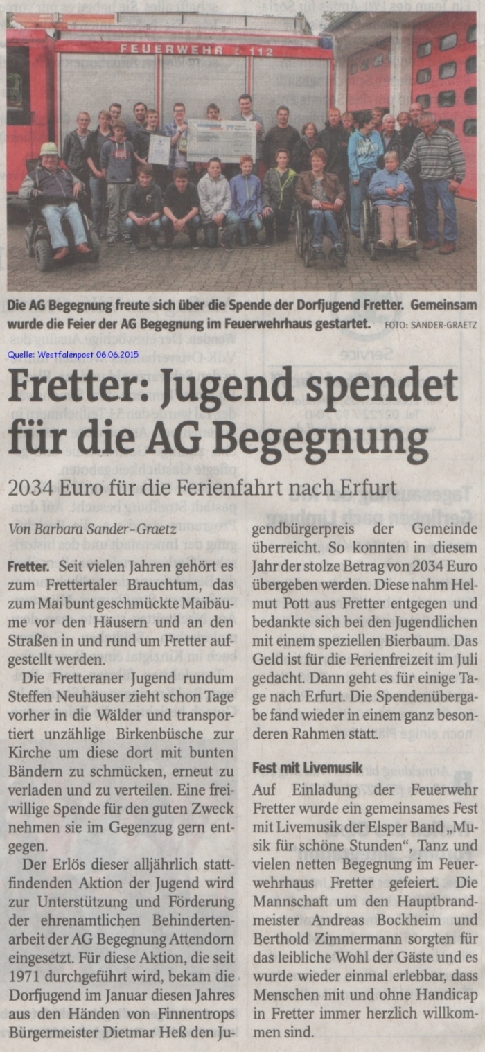 2015 06 06 Jugend spendet für die AG Begegnung